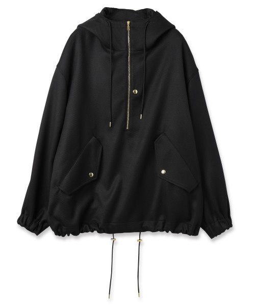 Double Cloth Kersey Half Zip Anorak Hoodie
