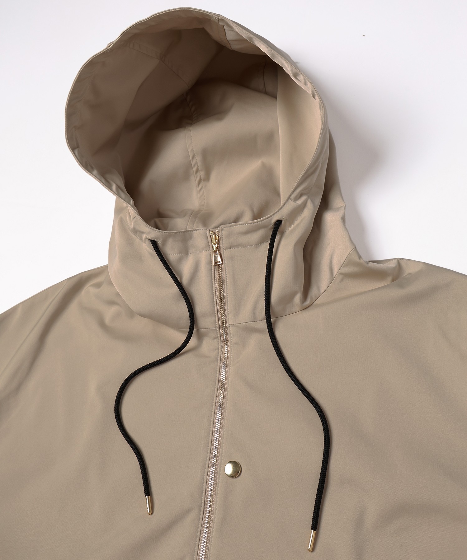 Double Satin Half Zip Anorak Hoodie
