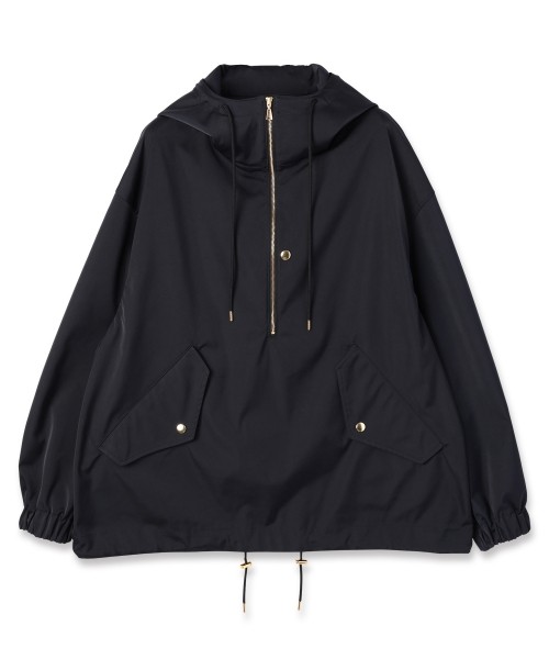 Double Satin Half Zip Anorak Hoodie