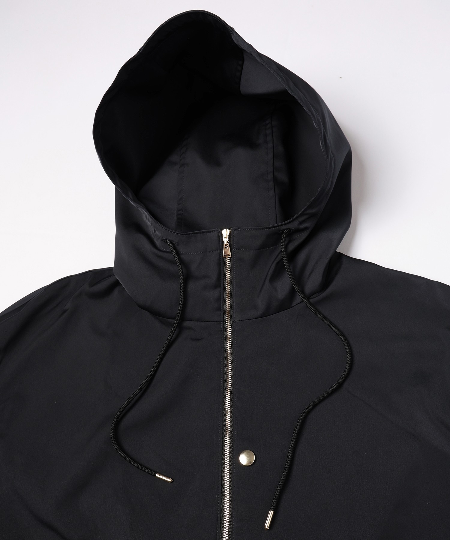 Double Satin Half Zip Anorak Hoodie
