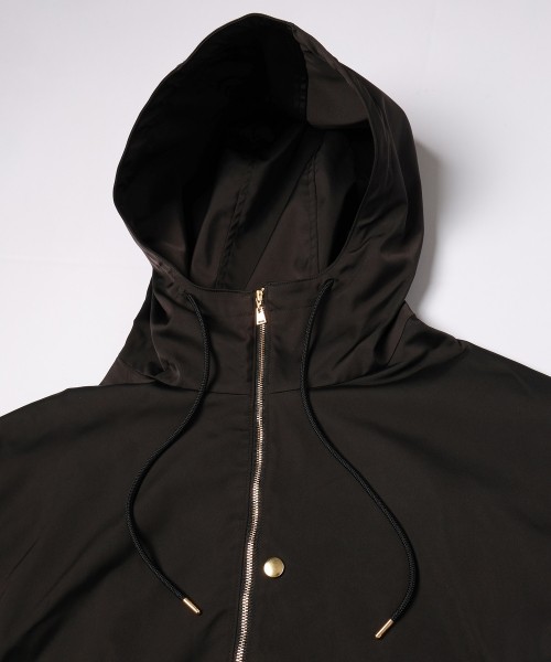 Double Satin Half Zip Anorak Hoodie
