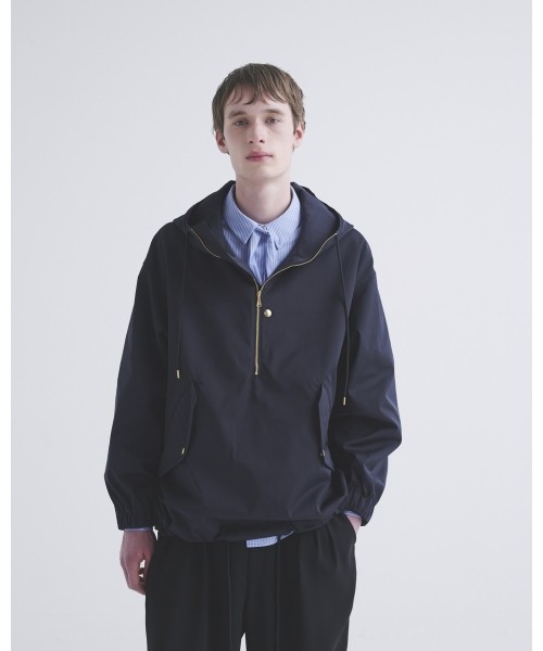 Double Satin Half Zip Anorak Hoodie