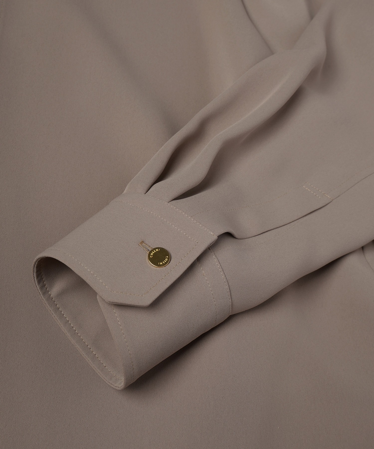 Stripe Collar Double Cloth Asymmetrical Layered Shirt