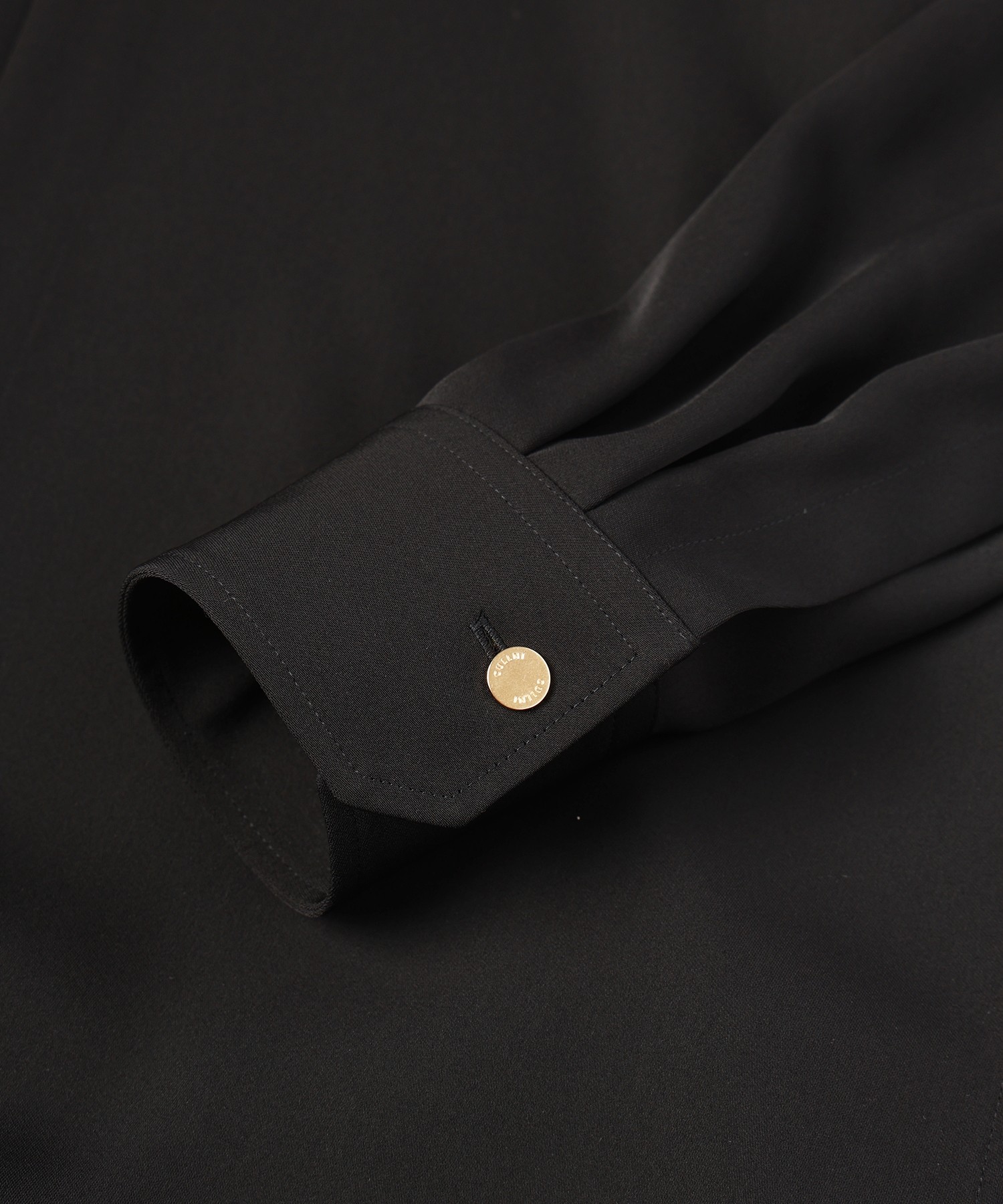 Stripe Collar Double Cloth Asymmetrical Layered Shirt