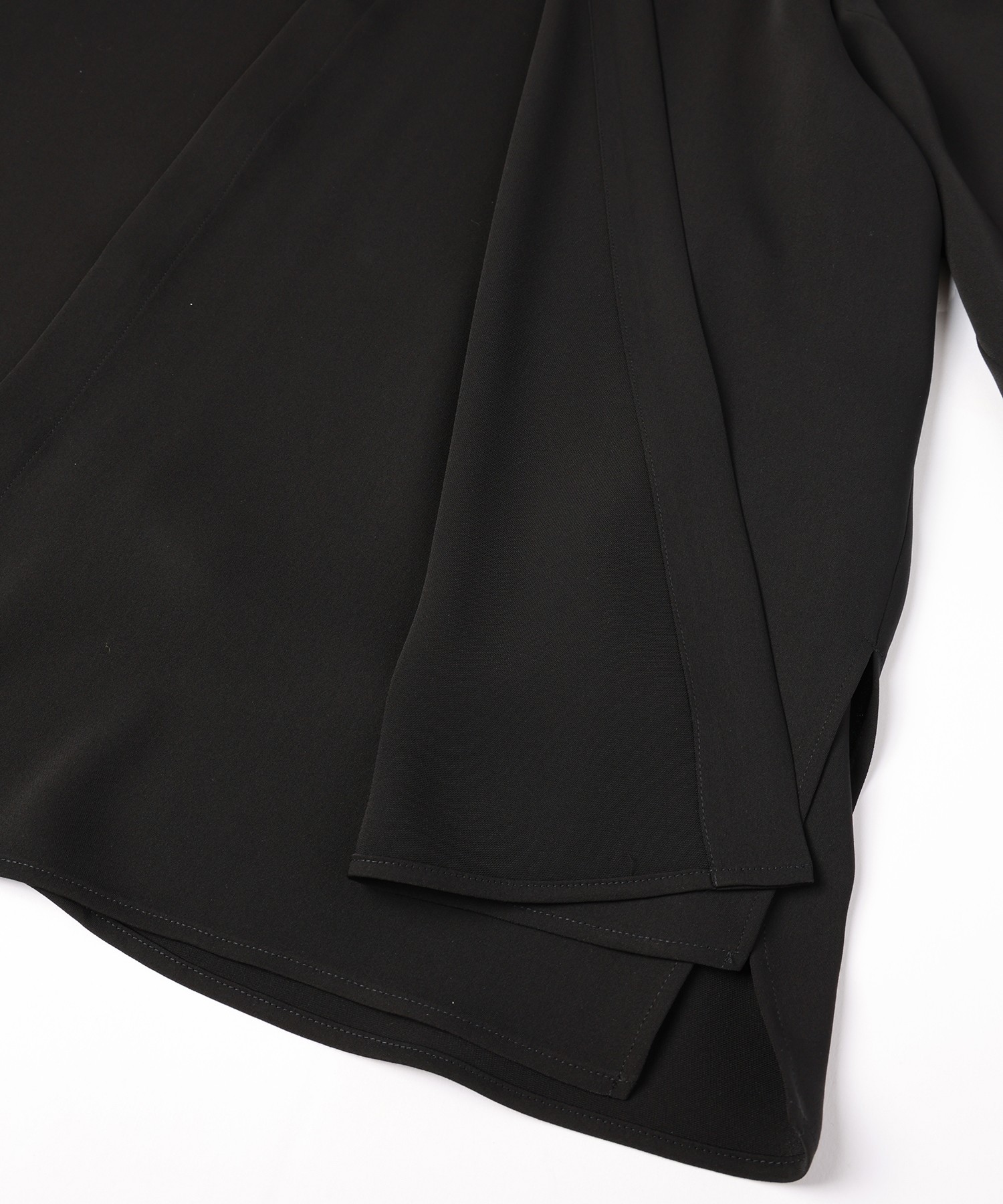 Stripe Collar Double Cloth Asymmetrical Layered Shirt