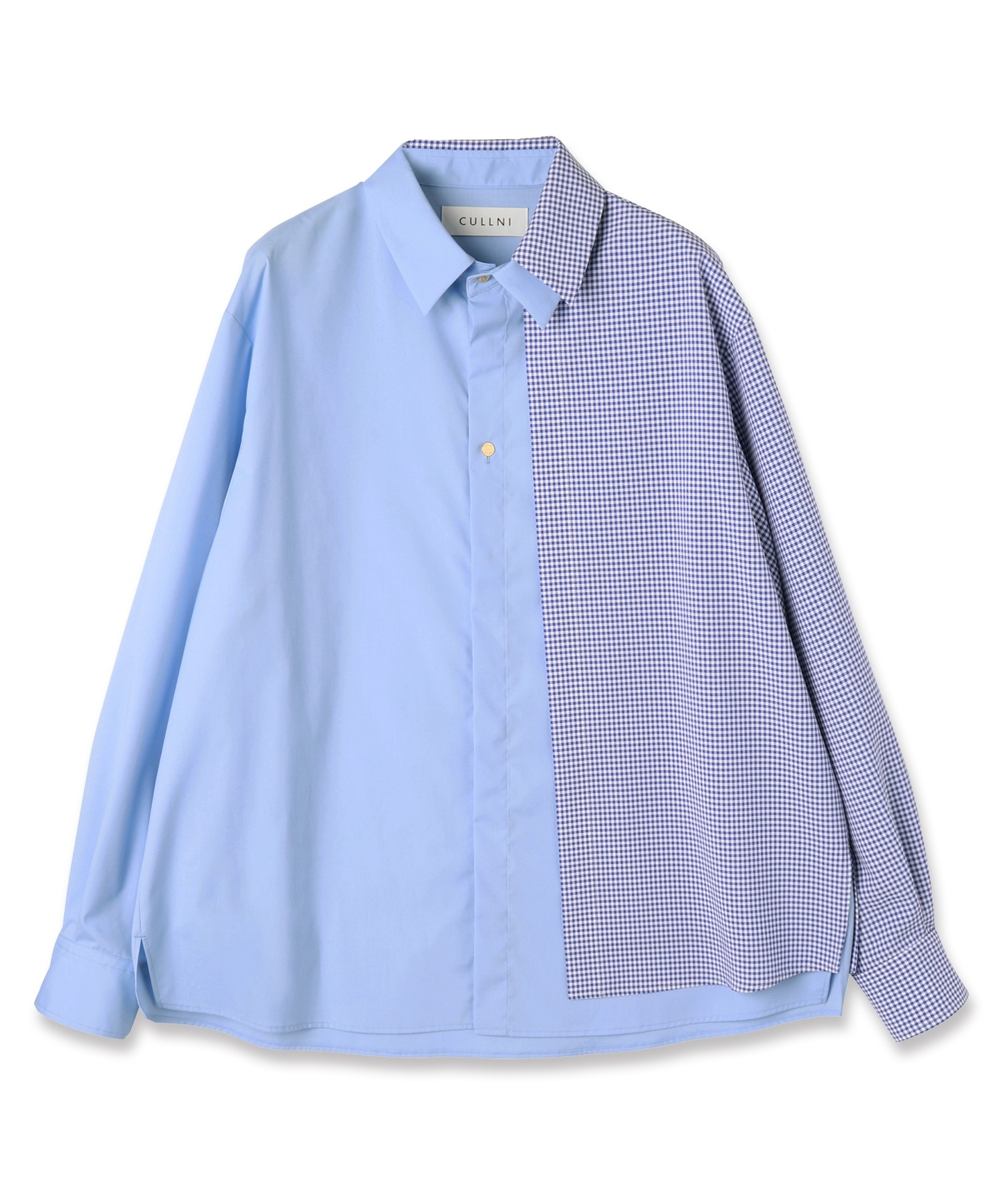 Gingham Check Asymmetrical Layered Shirt