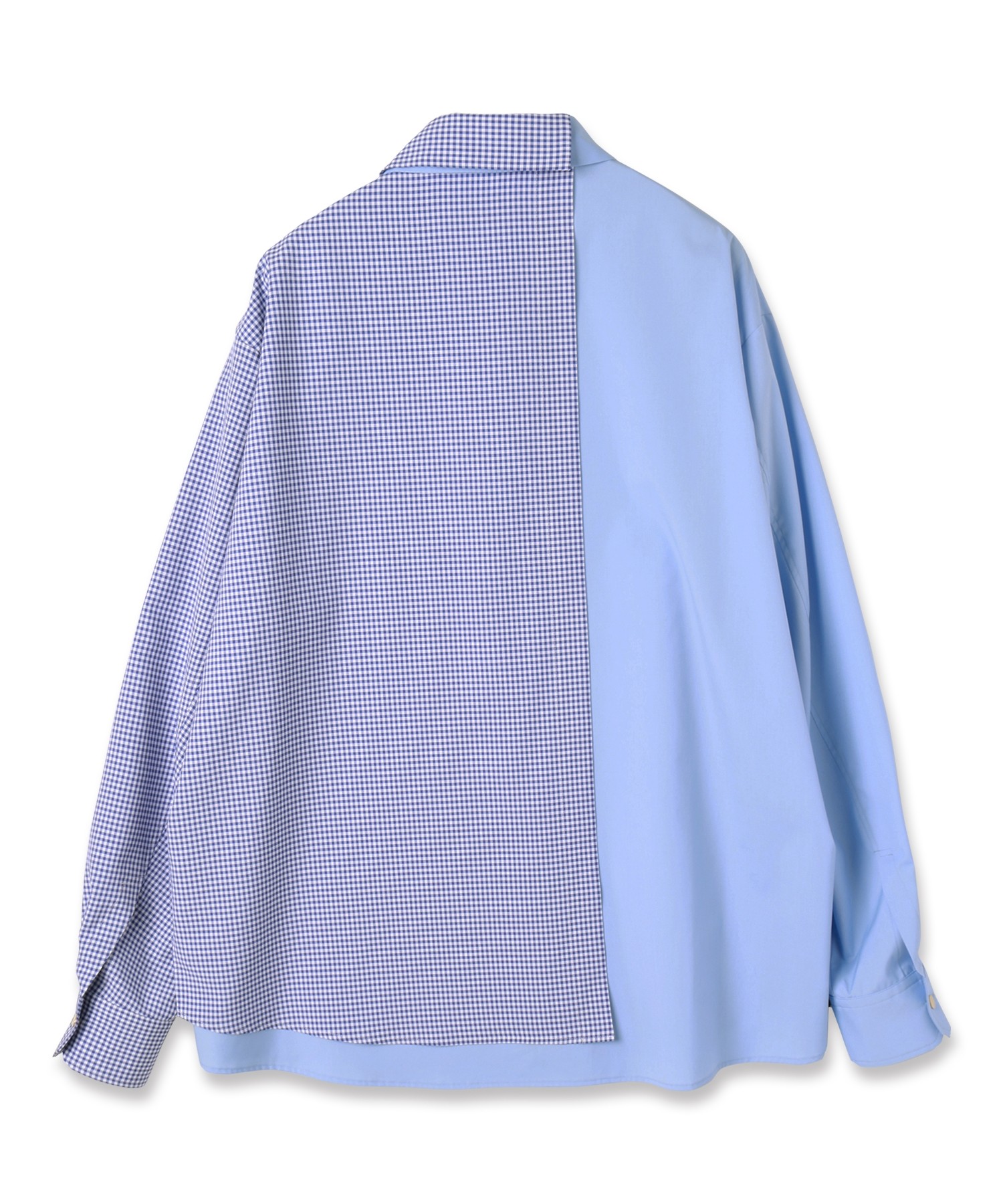 Gingham Check Asymmetrical Layered Shirt