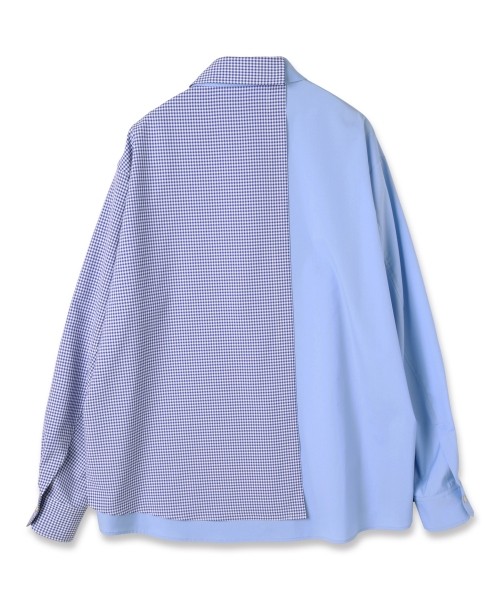 Gingham Check Asymmetrical Layered Shirt