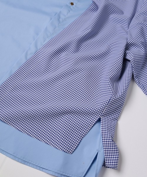 Gingham Check Asymmetrical Layered Shirt