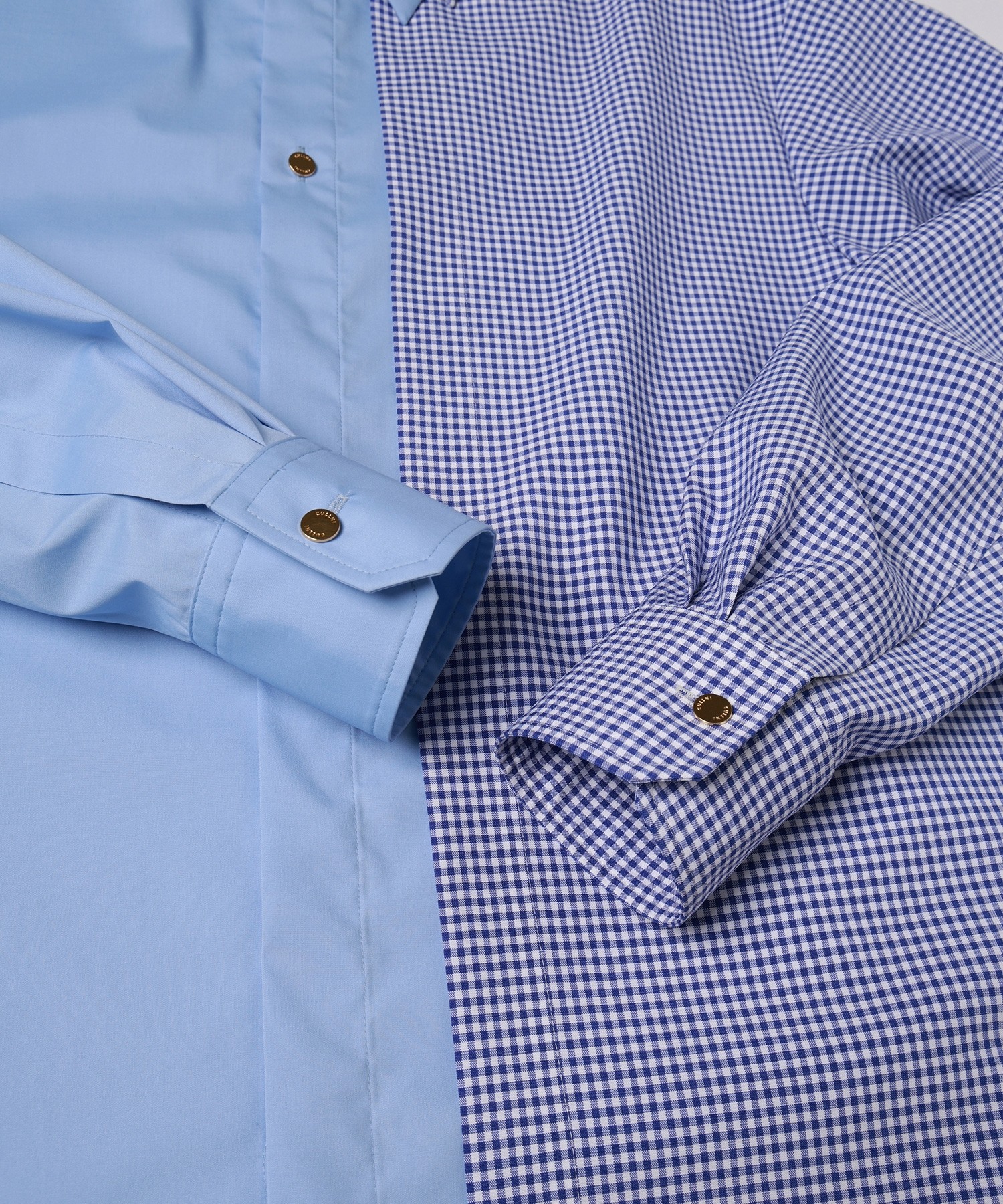 Gingham Check Asymmetrical Layered Shirt