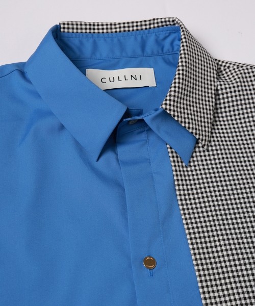 Gingham Check Asymmetrical Layered Shirt