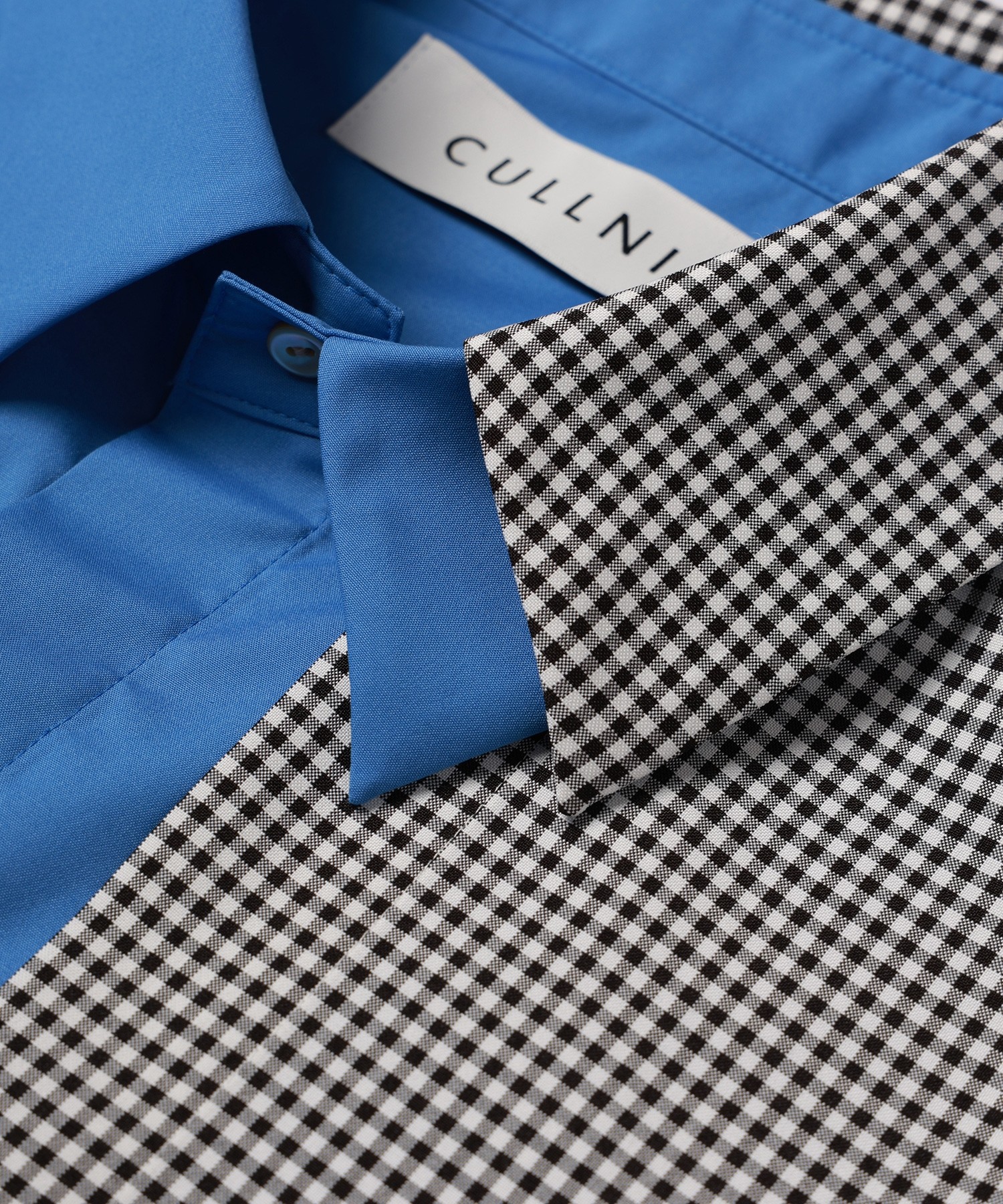 Gingham Check Asymmetrical Layered Shirt