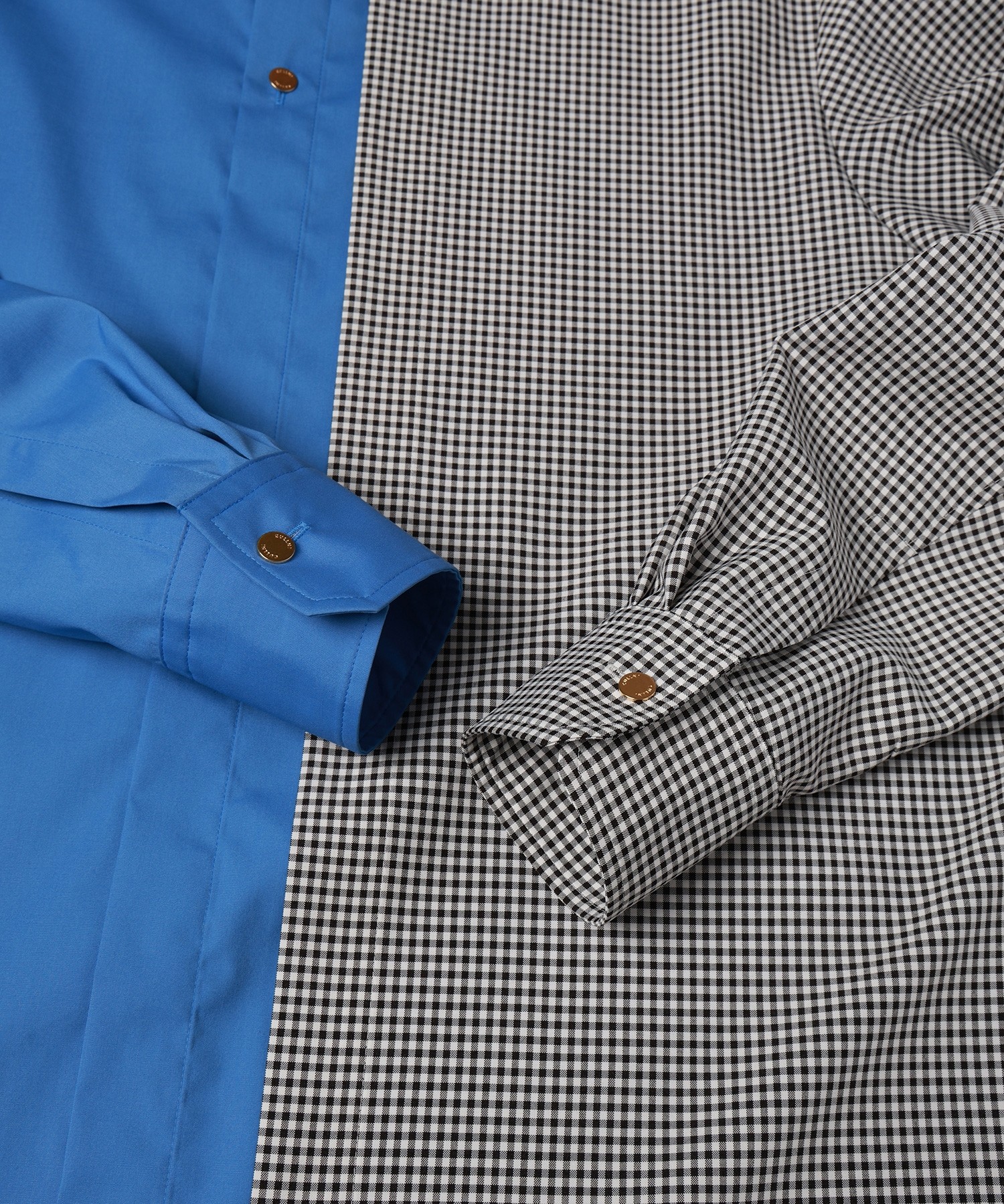 Gingham Check Asymmetrical Layered Shirt