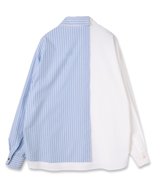 CULLNI ONLINE STORE / Stripe Asymmetrical Layered Shirt