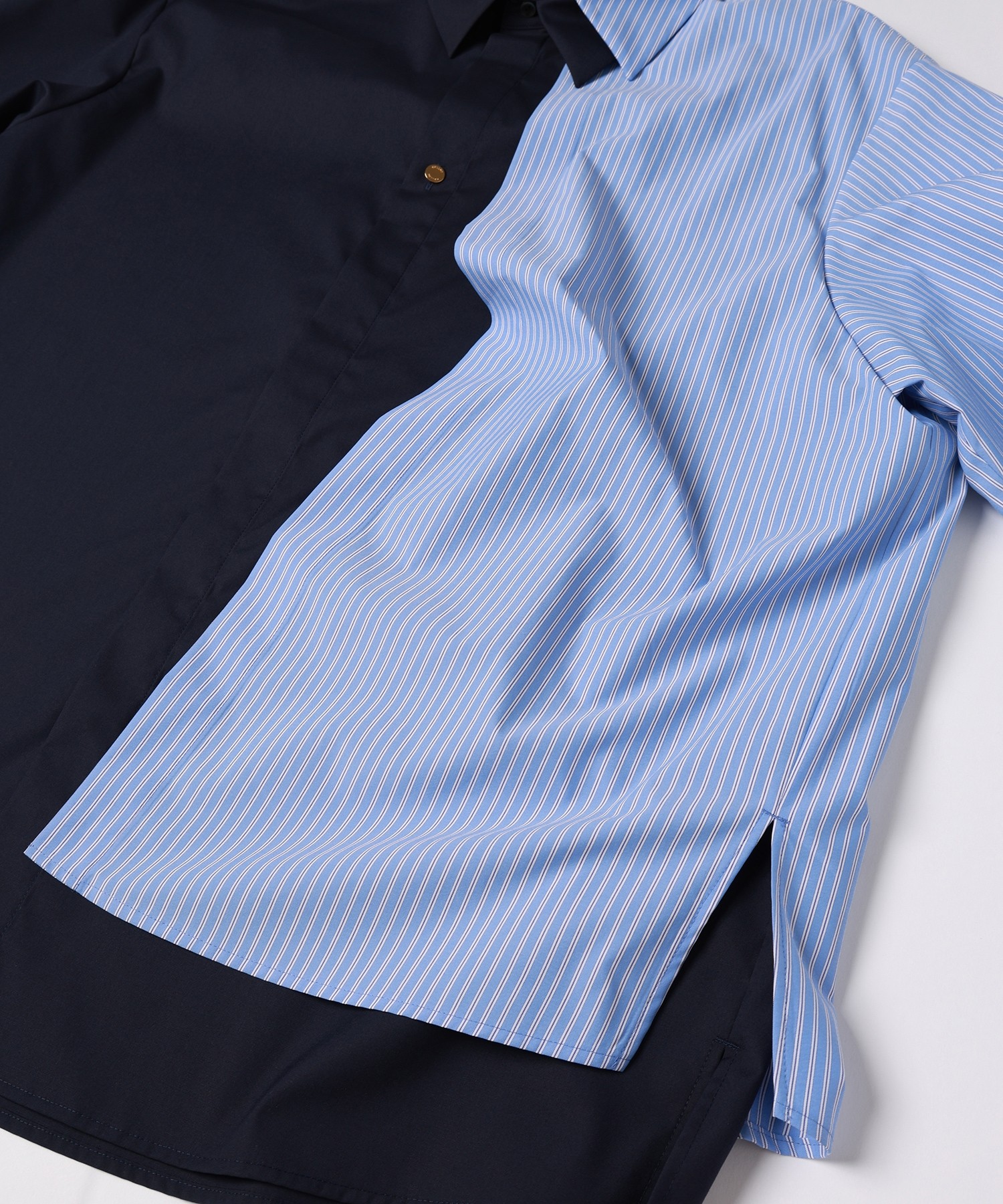 Stripe Asymmetrical Layered Shirt