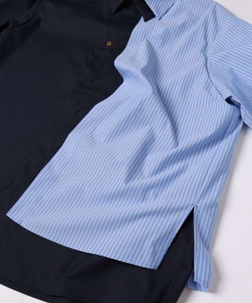 Stripe Asymmetrical Layered Shirt