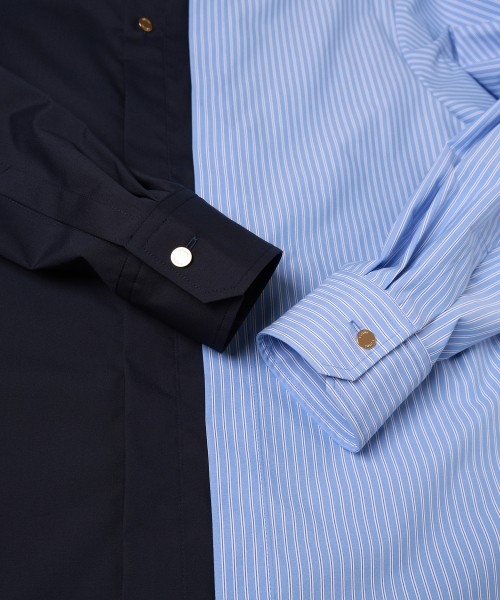 Stripe Asymmetrical Layered Shirt