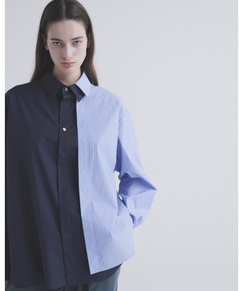 Stripe Asymmetrical Layered Shirt