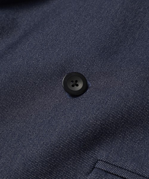 Faux Denim Slant Belt Tailored Jacket