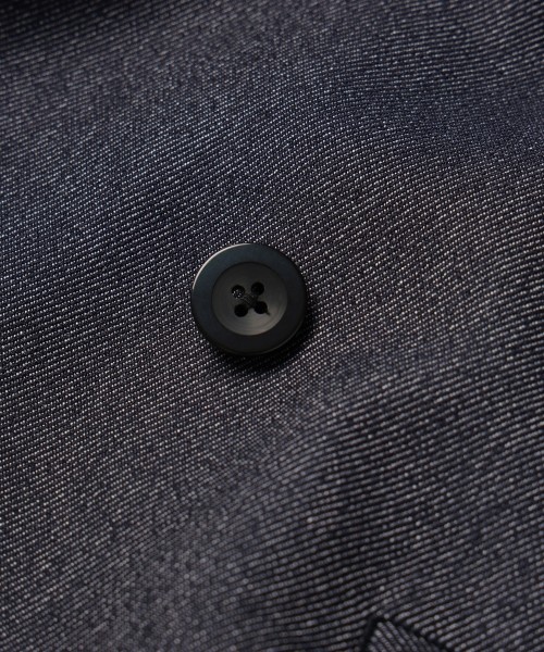 Faux Denim Slant Belt Tailored Jacket