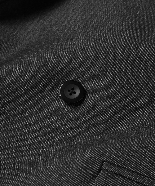 Faux Denim Slant Belt Tailored Jacket