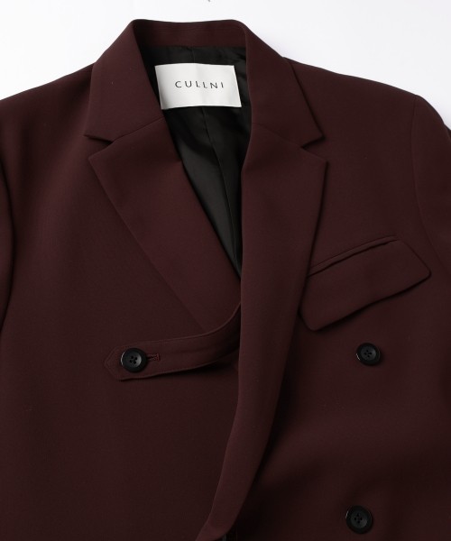 Double Cloth Slant Belt Tailored Jacket