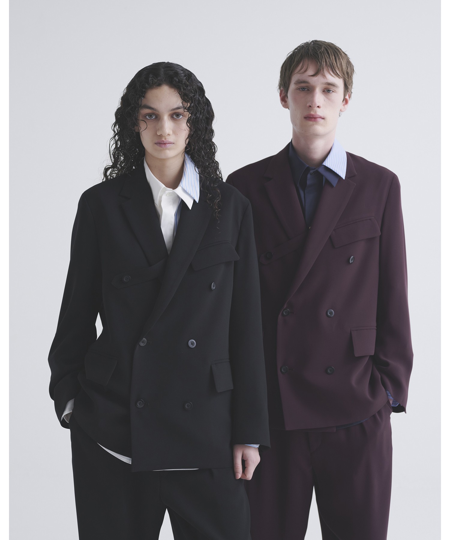 CULLNI ONLINE STORE / Double Cloth Slant Belt Tailored Jacket