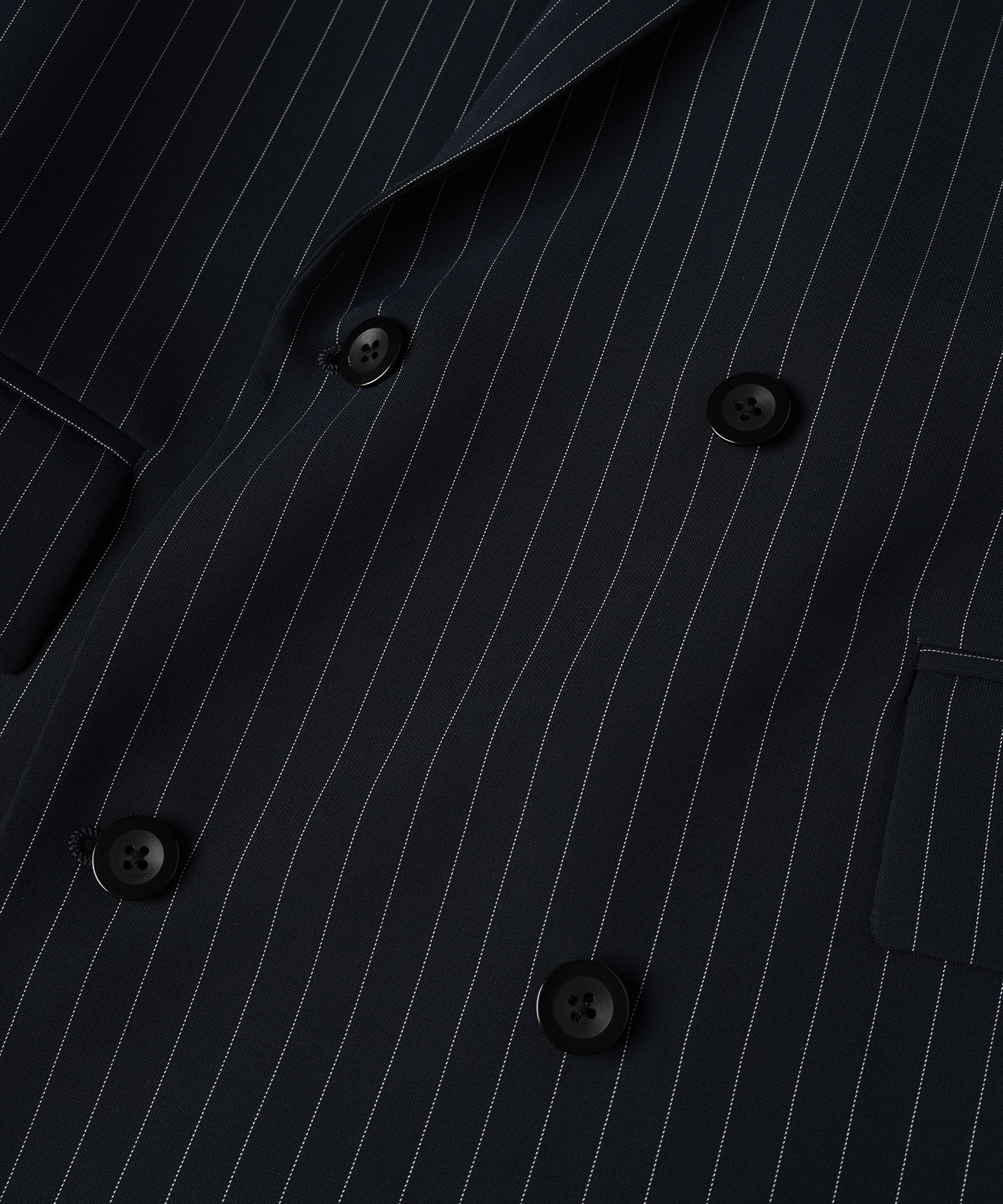 Stripe Double Cloth Slant Belt Tailored Jacket