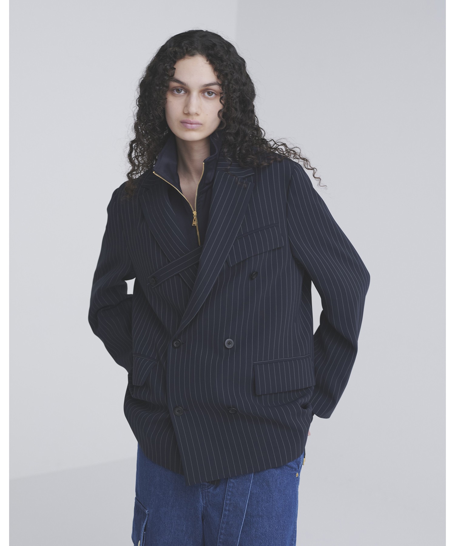 CULLNI ONLINE STORE / Stripe Double Cloth Slant Belt