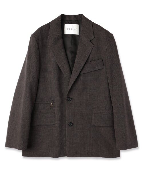 Glen Check Zip Pocket Tailored Jacket