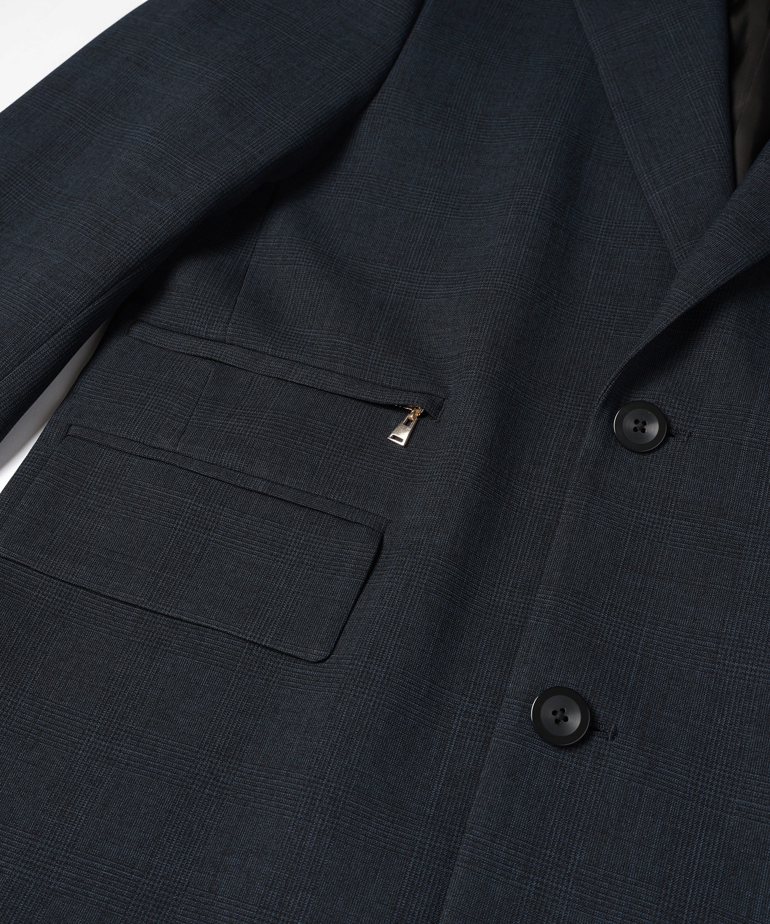 Glen Check Zip Pocket Tailored Jacket