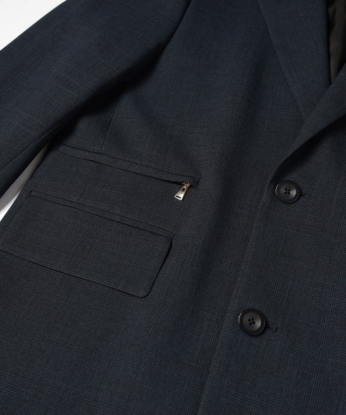 Glen Check Zip Pocket Tailored Jacket