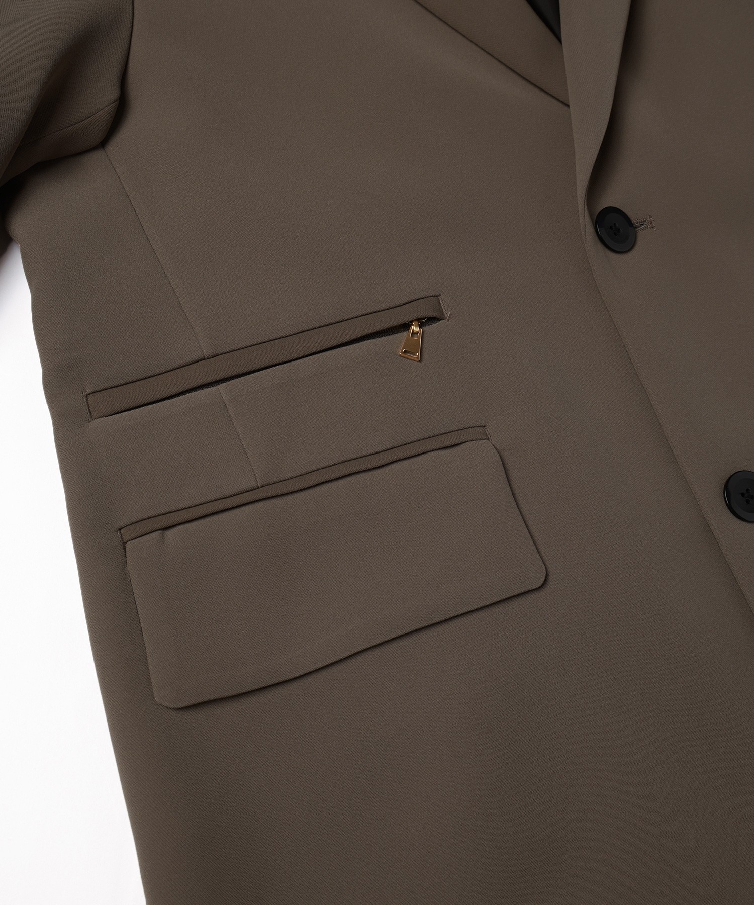 Double Cloth Twill Zip Pocket Tailored Jacket