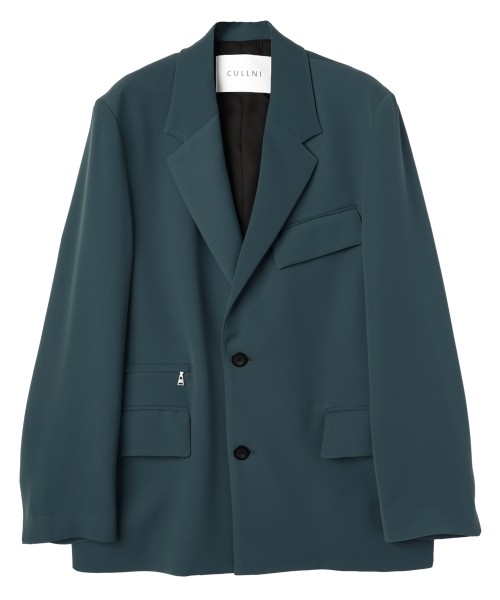 Double Cloth Twill Zip Pocket Tailored Jacket