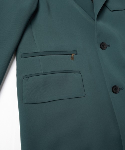 Double Cloth Twill Zip Pocket Tailored Jacket