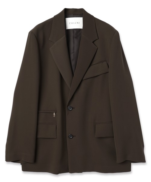 Double Cloth Twill Zip Pocket Tailored Jacket