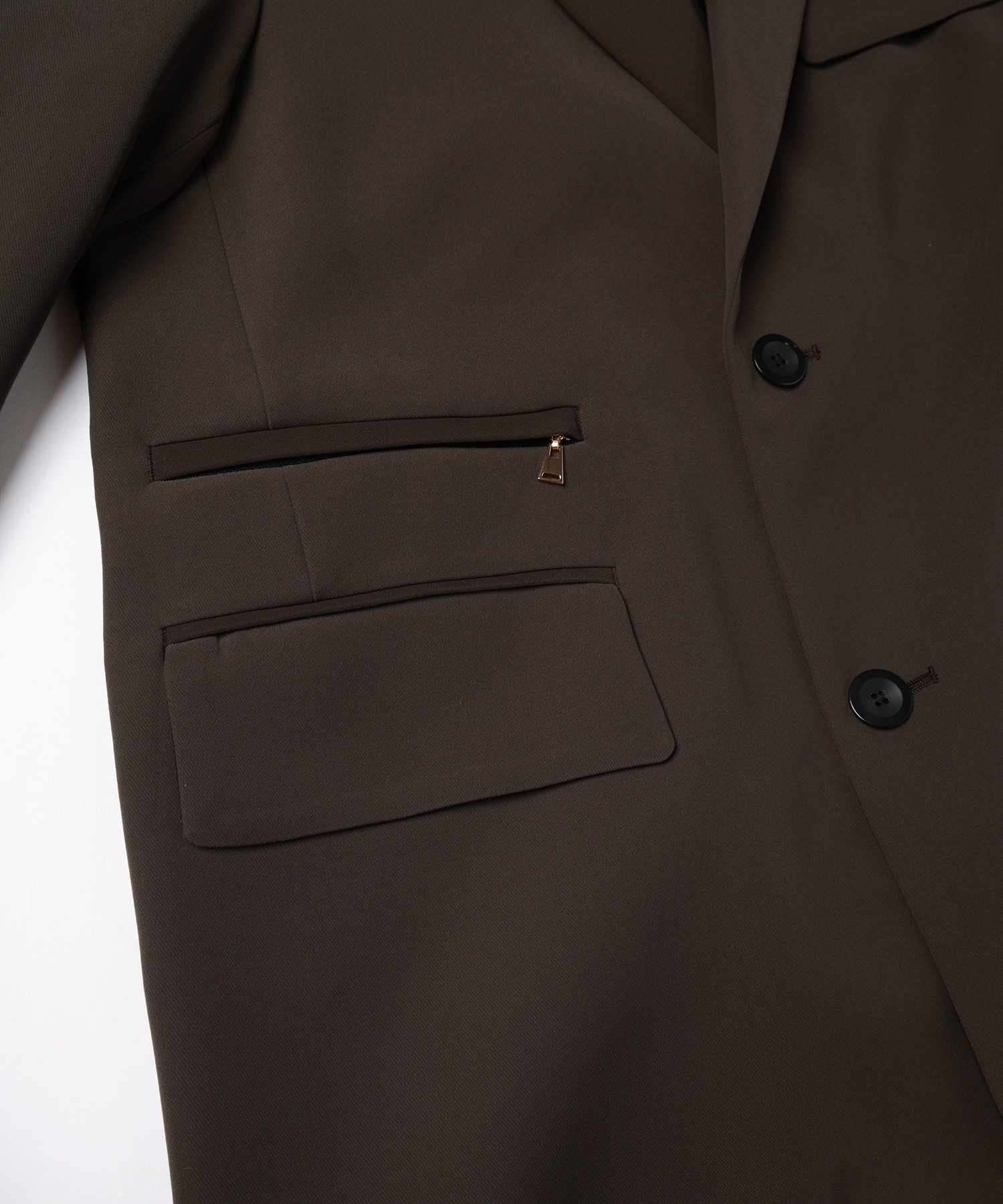 Double Cloth Twill Zip Pocket Tailored Jacket