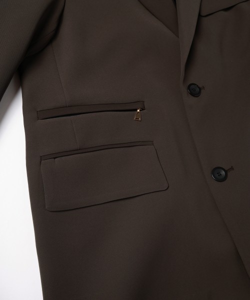 Double Cloth Twill Zip Pocket Tailored Jacket
