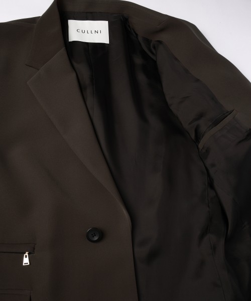 Double Cloth Twill Zip Pocket Tailored Jacket