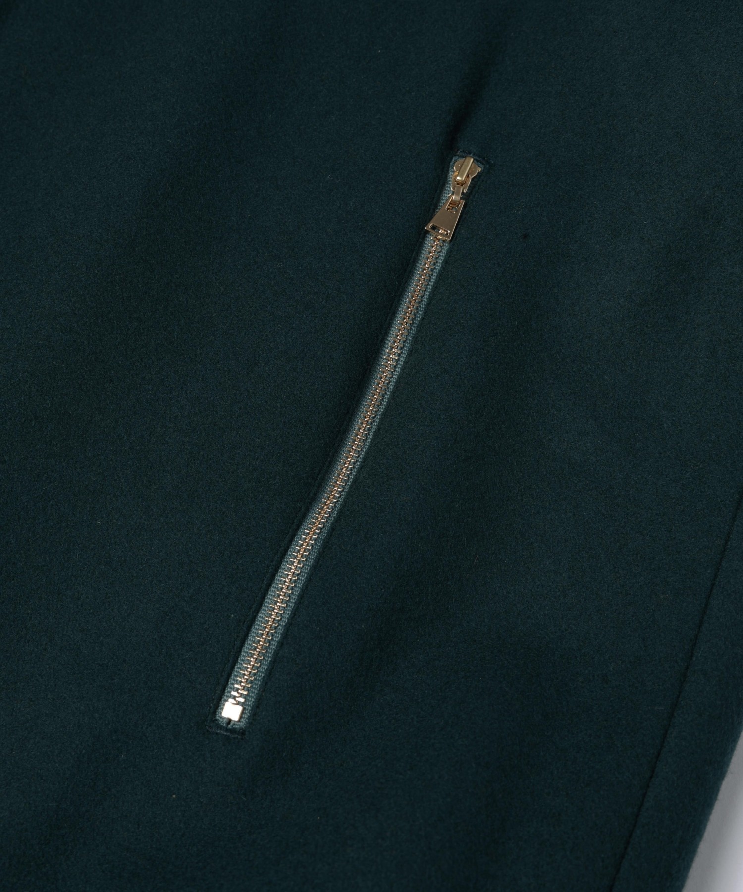 Lamb Wool Melton Double Collar Zip Up Jacket