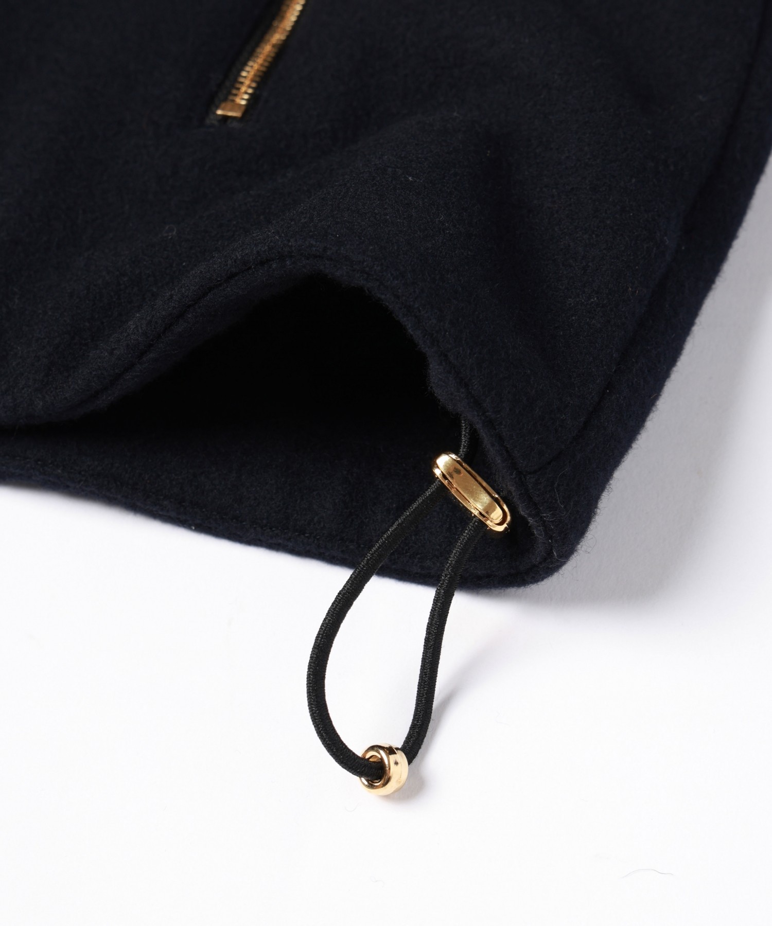 Lamb Wool Melton Double Collar Zip Up Jacket