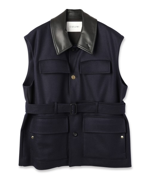 Wool Melton Safari Vest