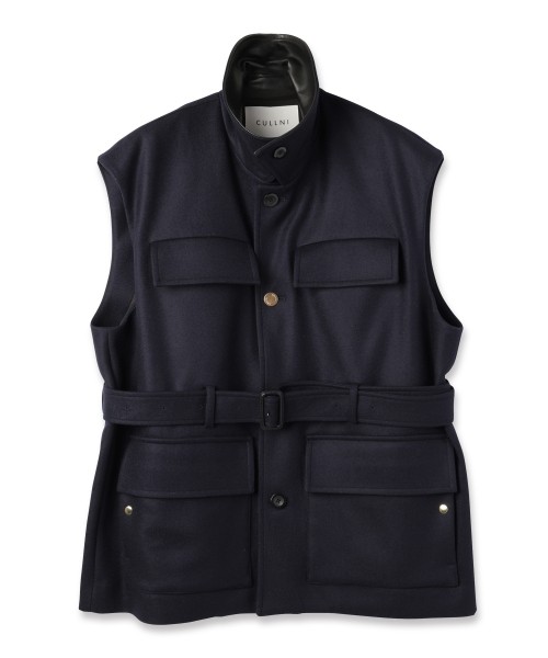 Wool Melton Safari Vest