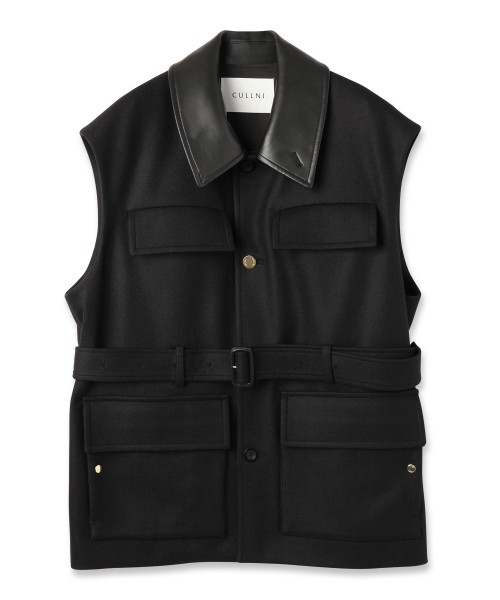 Wool Melton Safari Vest