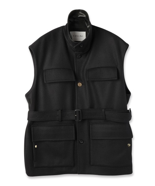 Wool Melton Safari Vest