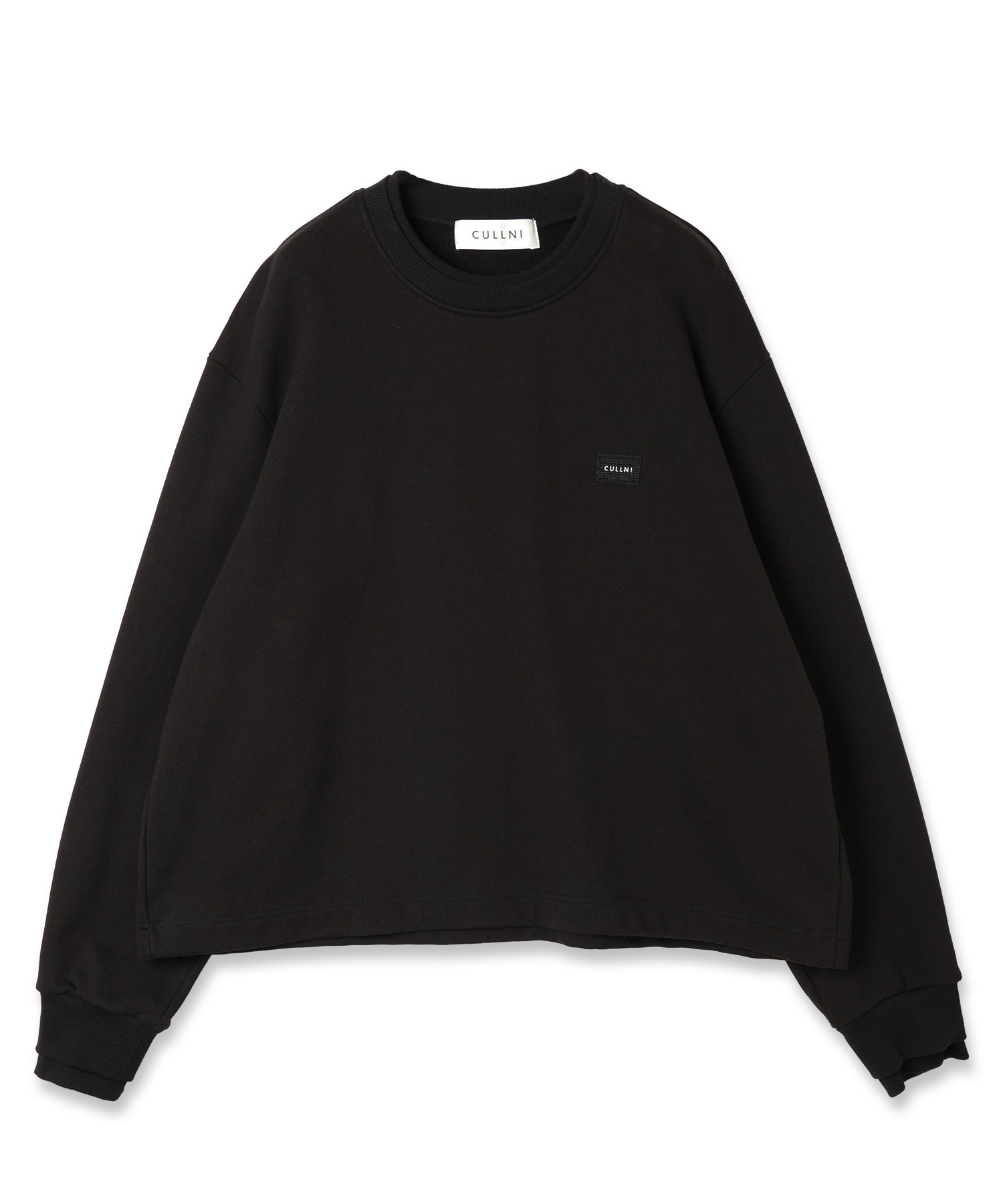 French Terry Layerd Rib Embroidery Patch Pullover