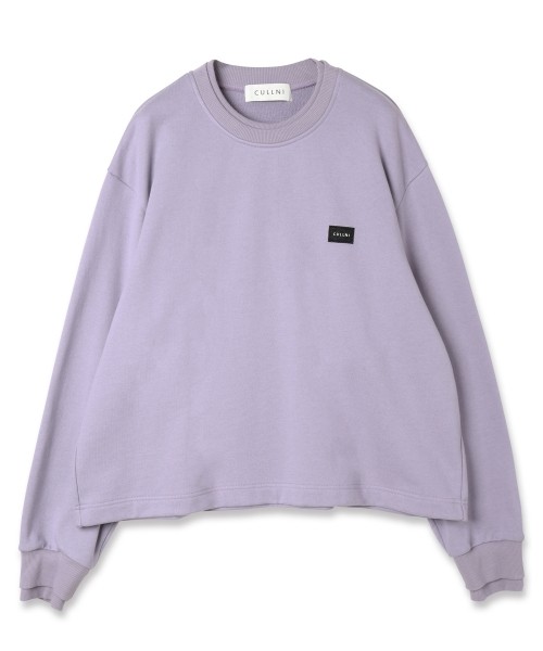 French Terry Layerd Rib Embroidery Patch Pullover