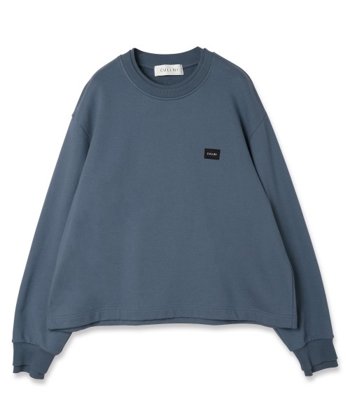French Terry Layerd Rib Embroidery Patch Pullover