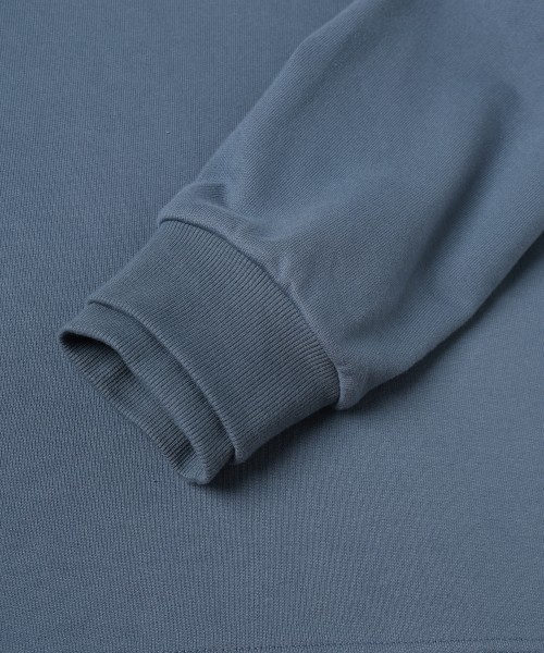 French Terry Layerd Rib Embroidery Patch Pullover