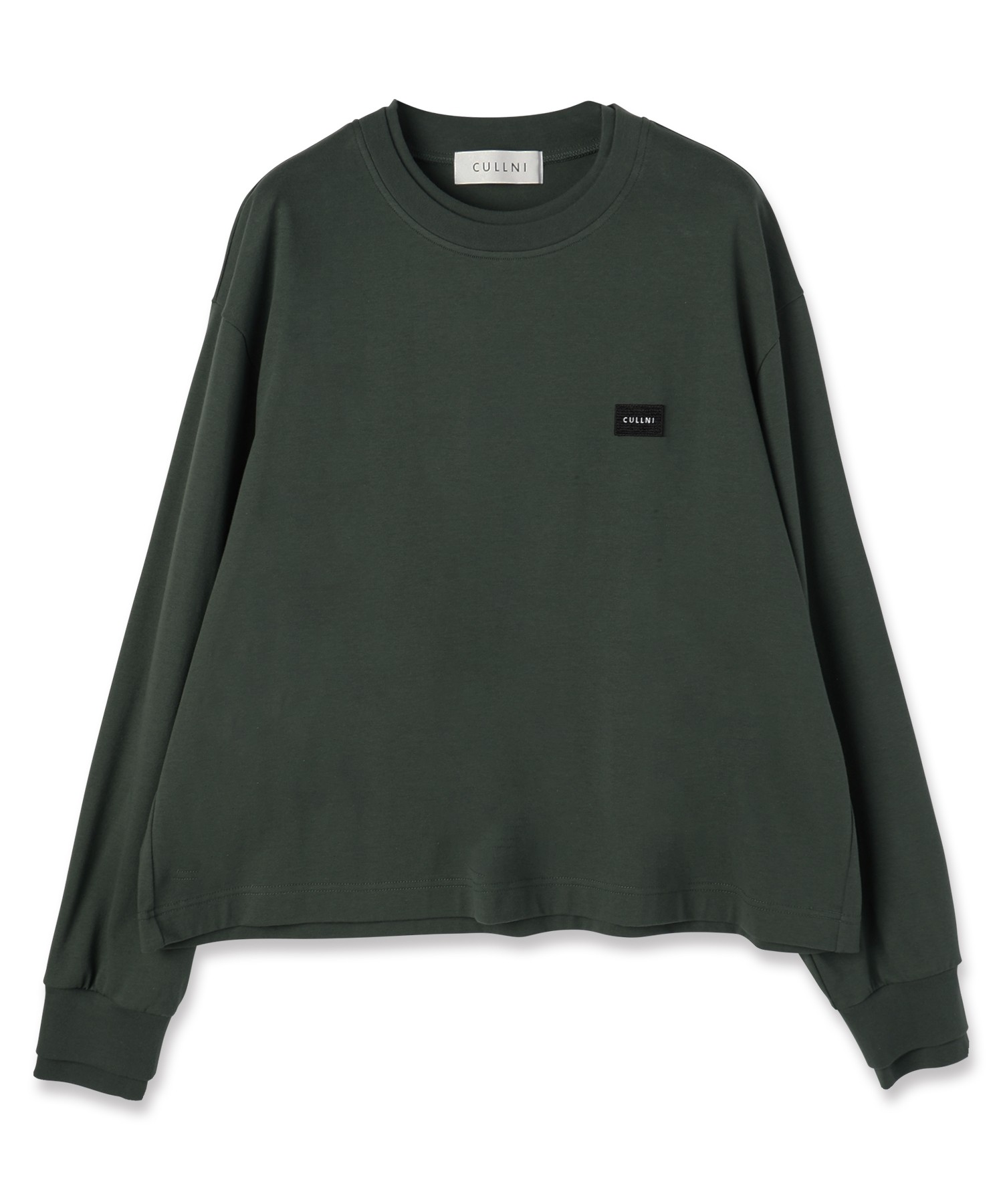 Layerd Rib Embroidery Patch Sleeve Pullover